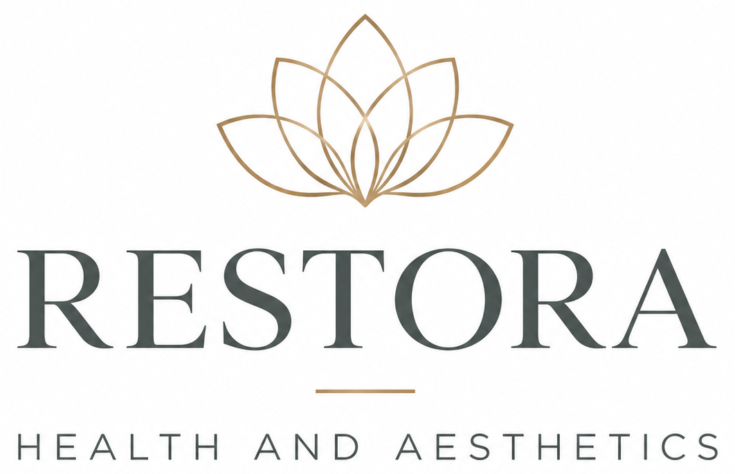 RESTORA Health and Aesthetics lotus logo